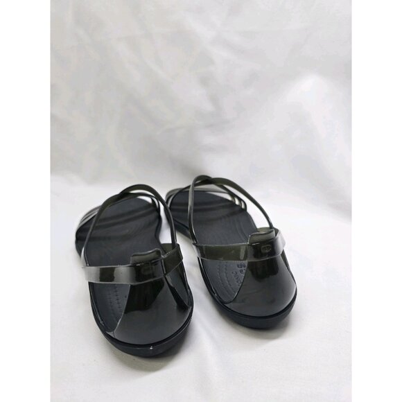 Crocs Isabella Strappy Jelly Sandals Womens 8 Black Slip On - Picture 3 of 7